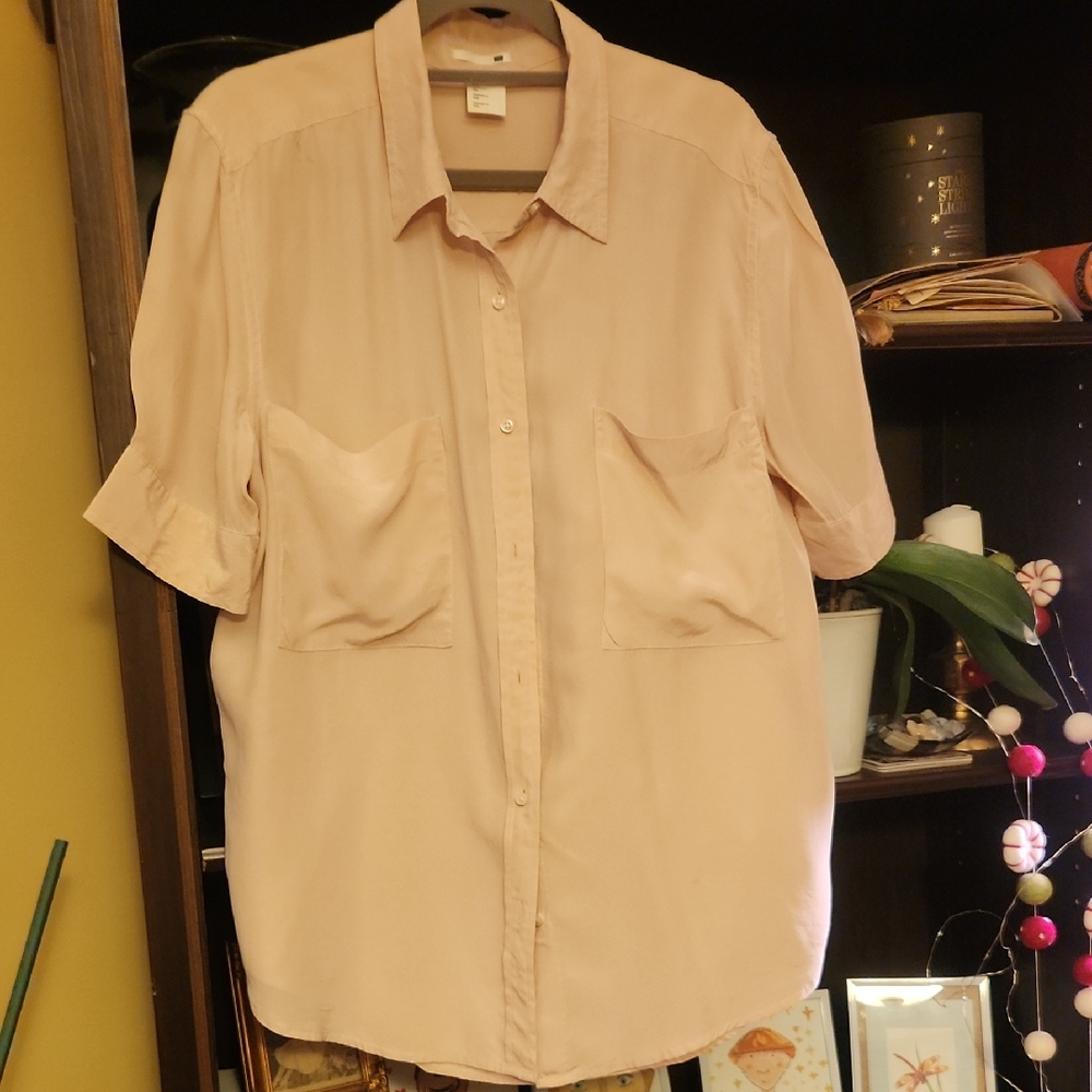 Pale Peach Button-Up Shirt